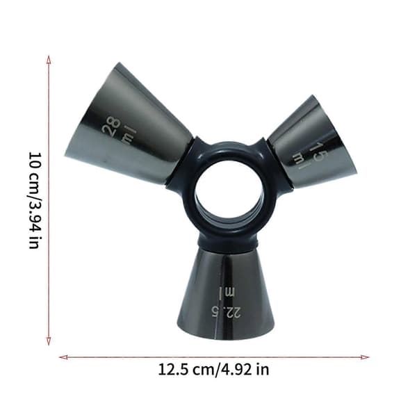 【02】Jigger for Bartending Rustfritt Stål 3 Ender Ergonomisk Nøyaktig Målebeger Cocktail Jigger B