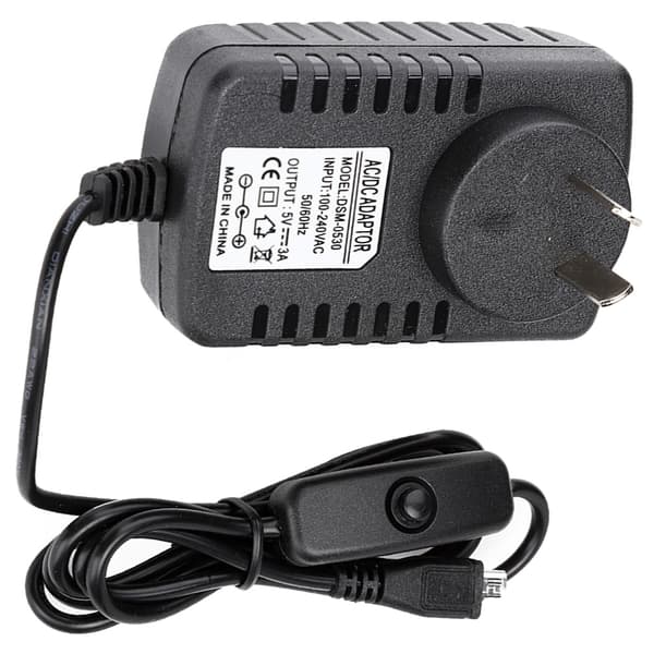 5V 3A Micro USB -virtalähde kytkimellä Raspberry Pi 3B 3B+ 3A+ 100V 240V AC -tulolle