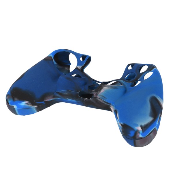 Silikondeksel med sklisikker beskyttende grep for PS4-kontroller (Kamuflasje Blå for PS4 Silikonhylse Tommelgrep)