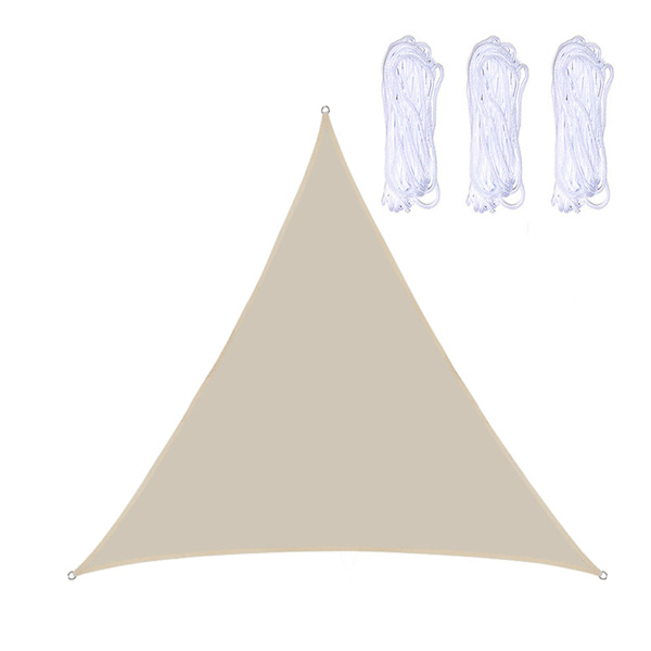 Triangulär solsegel 3*3*3 meter (off-white) med tre rep