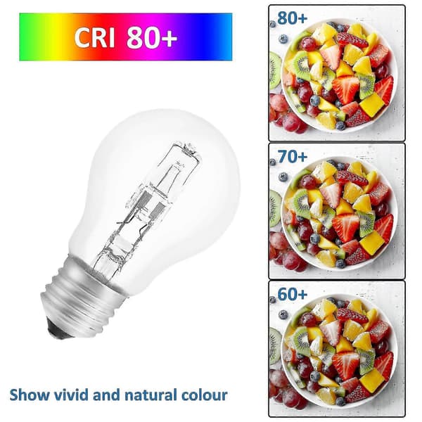 【bt02】Halogen Bulb E27 A55 42w Dimmable, Ac220-240v, 650lm Warm White 2700k, Clear Halogen Globe Bulb E27 for Ceiling Lamp, Desk Lamp