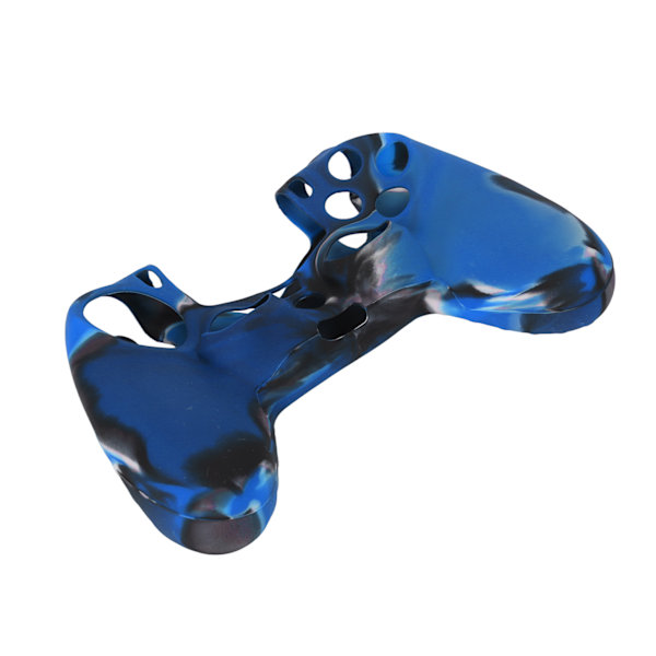 Silikonfodral Halkskyddande Greppskydd med 1 Par Tumgrepp för PS4-Kontroll (Kamouflage Blå för PS4 Silikonhylsa Tumgrepp)