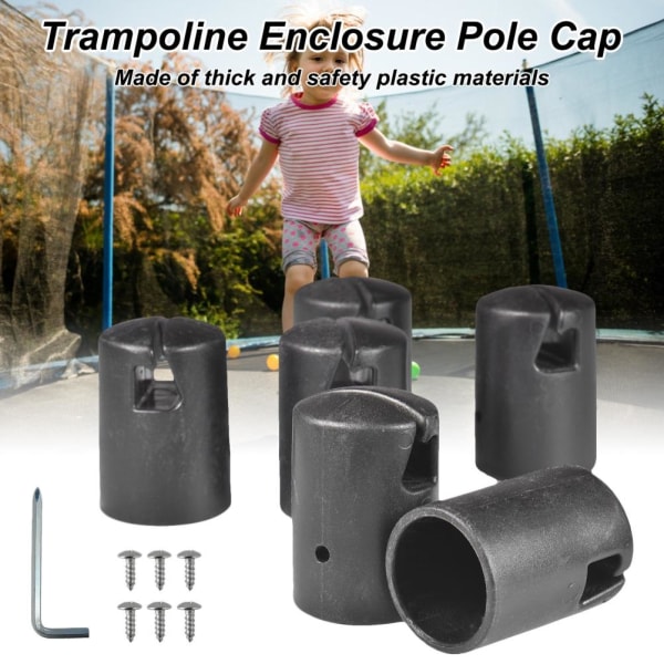 Trampolinbeskyttelsestrekk for barn trampolinstanghylsetrekk 6-delt sett