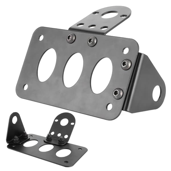 Motorcykel Nummerpladeholder Beslag Sidemontering Baglygte Aluminium Legering Ramme Sort
