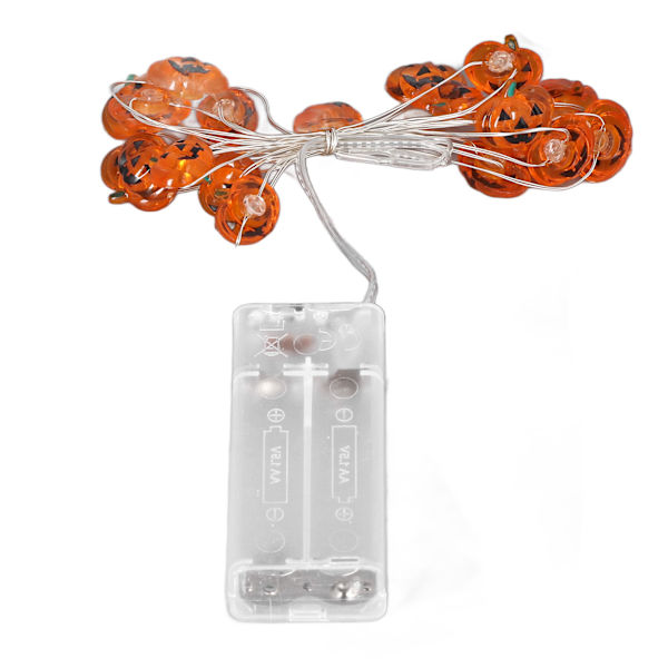20-stykker 2m Batteridrevne LED-Gresskarlysstreng - Kobbertråd Halloween-dekor for innendørs og utendørs DIY-prosjekter