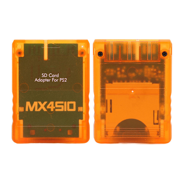 Lagringskort Adapter Transparent Plug and Play Profesjonell Spillkonsoll Minne Kortleser for PS2 Orange