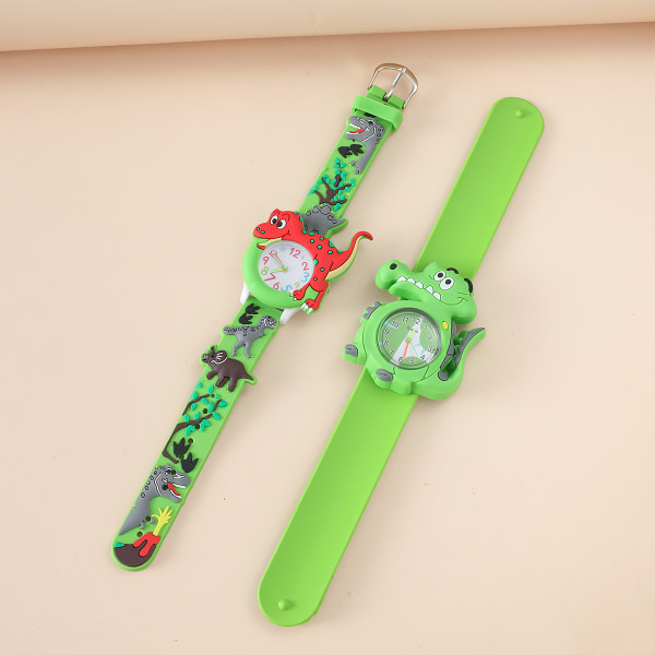 1 bit watch(röd dinosaurie), vattentät barnarmbandsur Quartz urverk, 3D tecknad design, Digital watch för 3 år till 11 år gammal