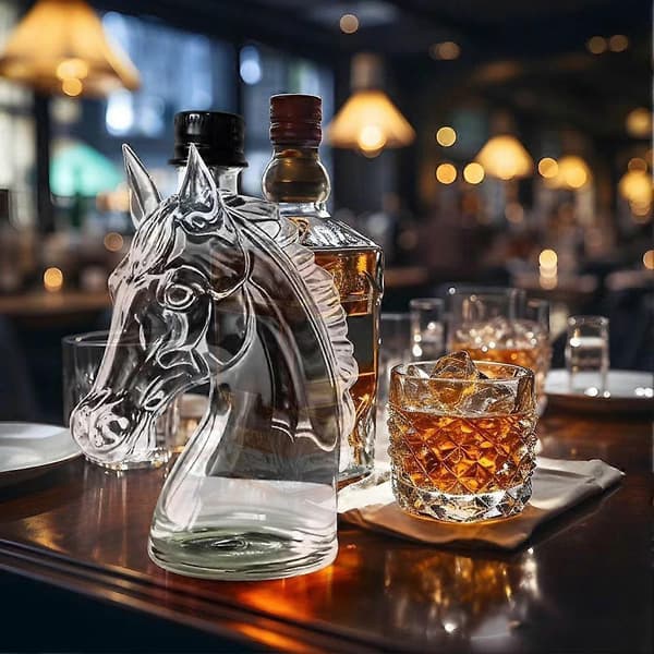 【02】Hestehodeformet glasskaraffel for whisky og bourbon B