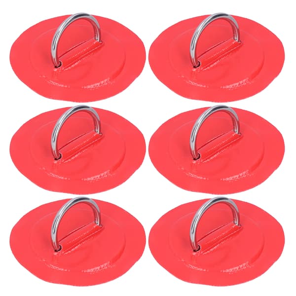 6 stk. oppustelig bådkajak D-ring Pad Patch Marine fast spænde med elastisk bungee-snor (rød)