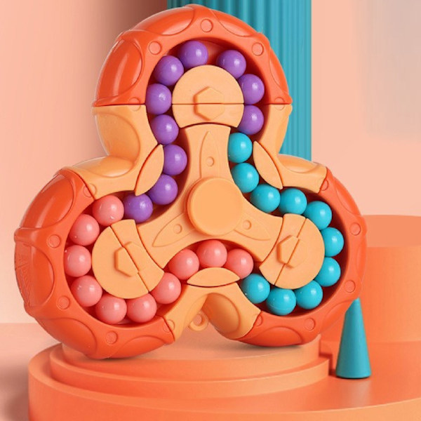 Roterande Pärlpussel Leksaker Utbildningsintelligensutveckling Intressant Rymd Imagination Barnleksak Orange Hexahedral Rotation Pussel Leksak