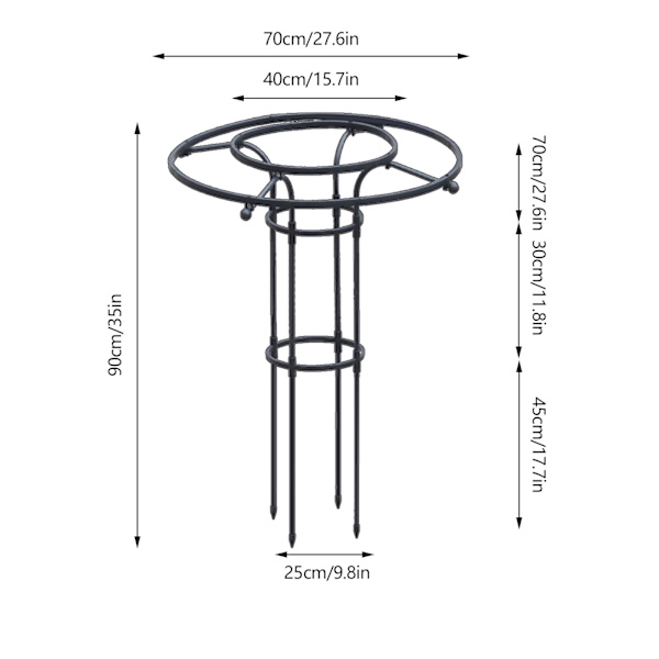 Saml paraplyformet blomsterstand og pergola - total højde 180 cm