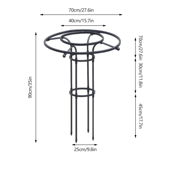 Saml paraplyformet blomsterstativ og pergola-totalhøjde 180CM