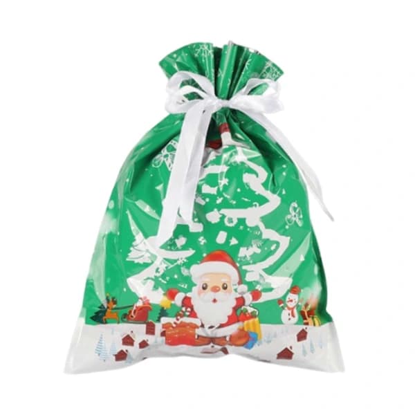 15-pack julklappspåsar med dragsko, blandade storlekar, flerfärgad