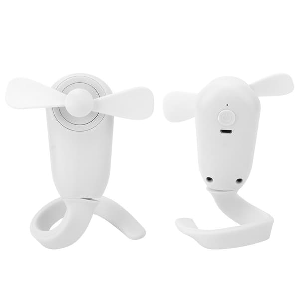 Bærbar USB Genopladelig Håndholdt Ventilator Multifunktionel Køler Hvid