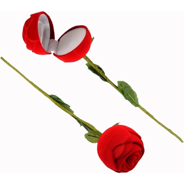 Roses Flower Forms Rings Smyckeskrin, Alla hjärtans dag presentförpackning och vigselringask