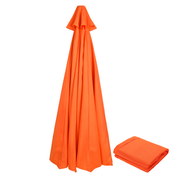 Udendørs parasol haveparasol udskiftningsparasolbetræk - ingen parasolramme orange egnet til 2,7 m 6 ribber