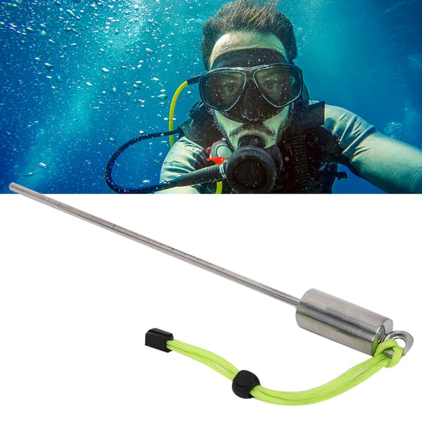 KEEPdiving Rustfrit Stål 30cm Hummerpind Pointer Undervands Støj Maker med Skala og Håndrem