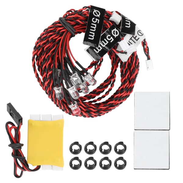 8 stk. LED Flash Light Kit til RC Fly Natflyvning