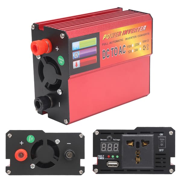 DC12V til AC220V Digital Bilstrømomformer 600W Intelligent LED-indikatorlys