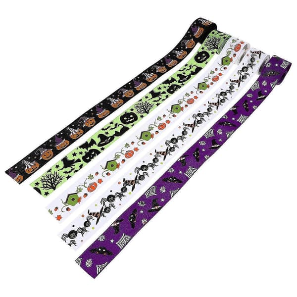 Halloweenbånd Gaveinnpakning til dekorasjon 5 stk polyester