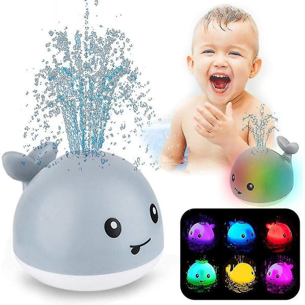 Baby , automatisk valsprayvattenleksak med LED-ljus (grå)