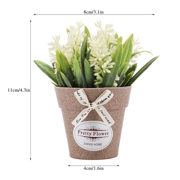 Mini Söt Japansk PVC Basilika Båge Dekoration - Liten Vit Konstgjord Blomma Bonsai