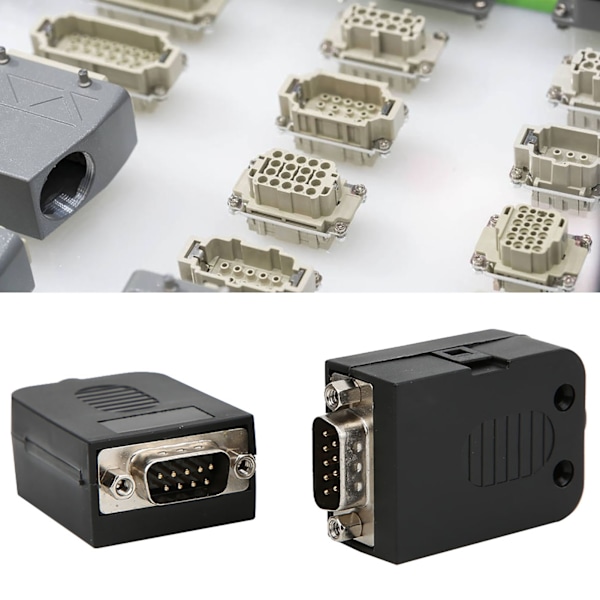 2-pack DB9 9-stifts hane-serie till terminaladapter med hölje