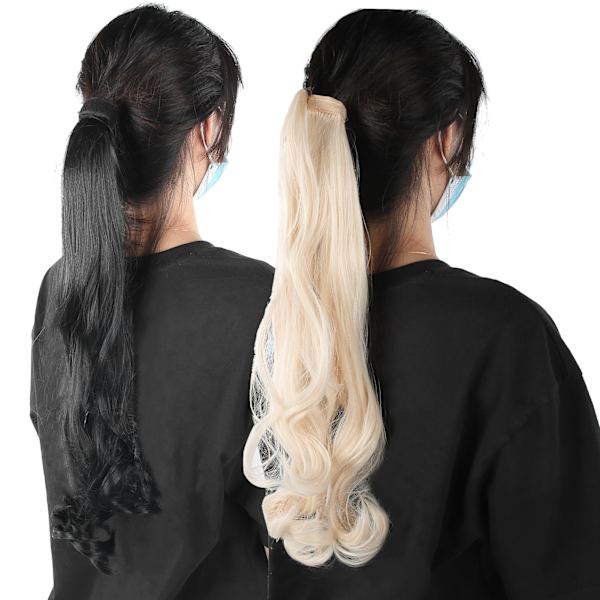 2 stk. Hook Loop Hestehale Paryk Extensions Kvinder Krøllet Hårstykke
