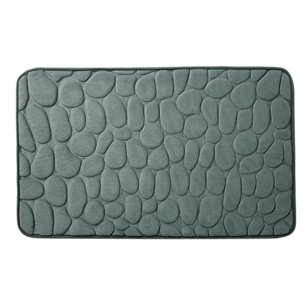 Supermyk Pebble Mat Memory Foam Teppe Absorberende Sklisikkert Teppe for Bad Gray 40x60cm
