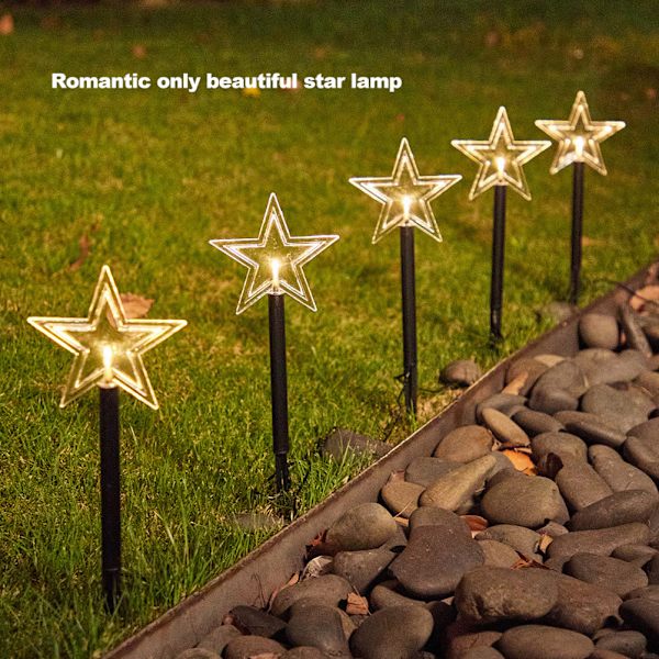 Solcelled Julelys Stjerne Ute Energibesparende Vanntette Solcelledrevne Stake Lys Dekorasjoner for Hjem Sti Hage Gangvei Hageplen Patio