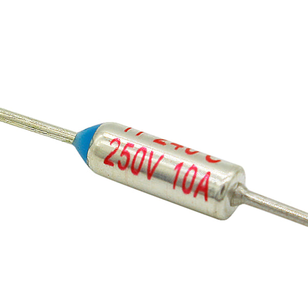 5 stk RY TF-serie metall termiske sikringer - 240 ℃ høytemperatur elektronisk komponent, 10A 250V vurdering