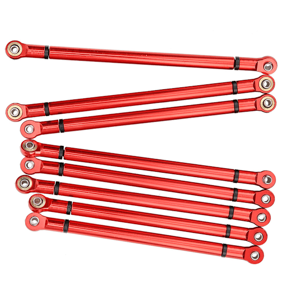 8 stk Røde Aluminium Legger for SCX10 1/10 Skala 313mm Akselavstand RC Crawler Bil