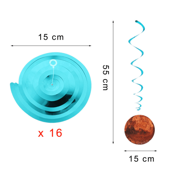 Romtema bursdag dekorasjon sett spiral anheng trekk flagg trekk blomst kake kort sett inn tegn astronaut planet