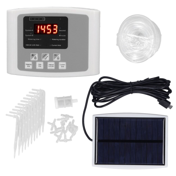 Automatisk Växtbevattningssystem med Tidtagning, Solenergi, USB-Laddning, Enpump, Automatisk Blombevattningsenhet