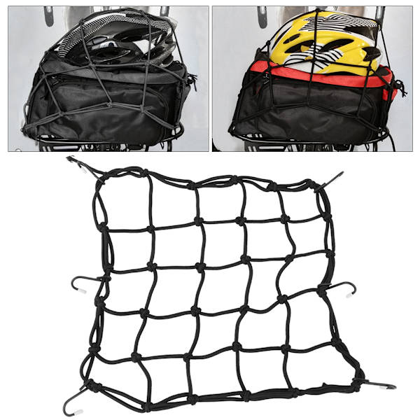 Motorcykel- og cykelbagagenet med 6 kroge - Holdbart mesh-net til sikker opbevaring