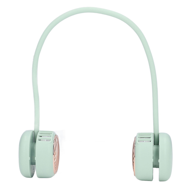 Halsfläkt 5 Hastigheter 720 Grader Justerbar USB Laddning Infällbar Slang Handsfree Bärbar Fläkt för Löpning Cykling Grön