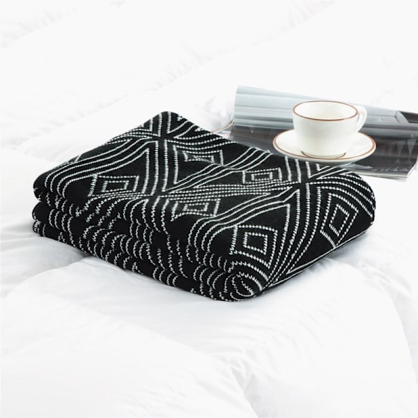 1 stk 110x150 cm strikket ruteteppe Myk Koselig Slitesterk for Sofa Sofa hvile og lur stol