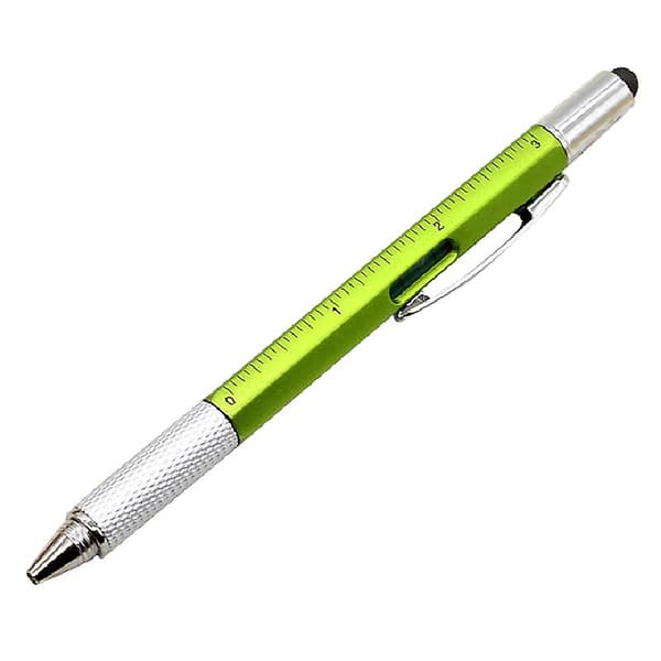 6 i 1 Multifunktionel Stylus Pen med Sort/Blå Refill Værktøj Tech Kuglepen med Klips Glat Gold Black Refill