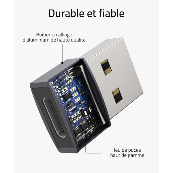 Grå USB C til USB-adapter 3-pakning kompatibel med iPhone 13 12 Pro Max iPad Air 6 Apple Watch Series 7 AirPods 3 Samsung Galaxy