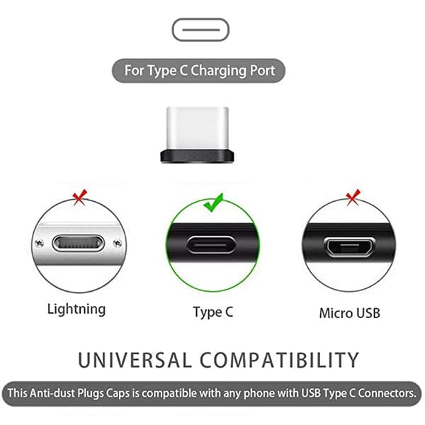 [02]Gold USB-C Port Protector with Cleaning Brush, 4-pack Gold