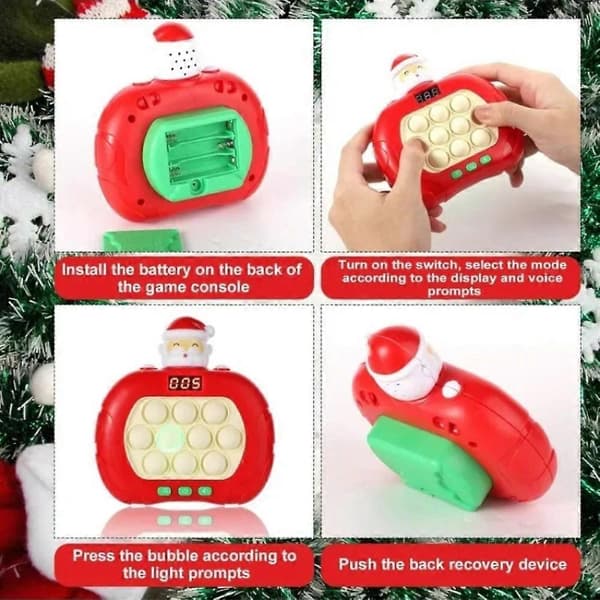【02】Quick Push Pop Fidget Legetøj til jul Julemand Pop Bubble Game Controller Håndholdt Puslespil Sensorisk Legetøj til Børn Drenge Piger