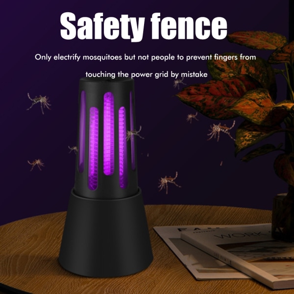 Bug Trap USB Ladattava 360° Hyttysten Tappaja LED-Lyhty Sisä- ja Ulkokäyttöön Kotiin, Puutarhaan, Terassille ja Leirintäalueelle