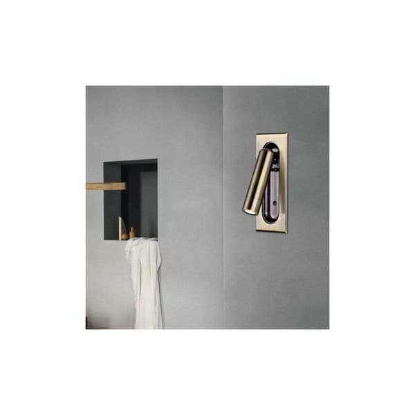 Reading Lamp with Hidden Switch, Hotel Project, Recessed Wall Light, 3W LED Bedside Lamp, Warm Light 3000K A Grey