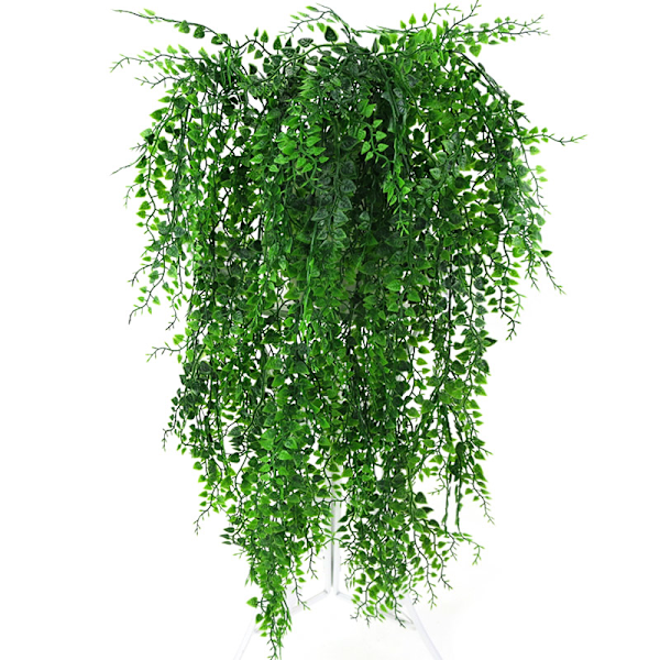 5-Pronged Artificial Plant Wall Hanging with Fake Flowers for Wedding, Restaurant, and Air Conditioning Decoration - 1 Piece Green