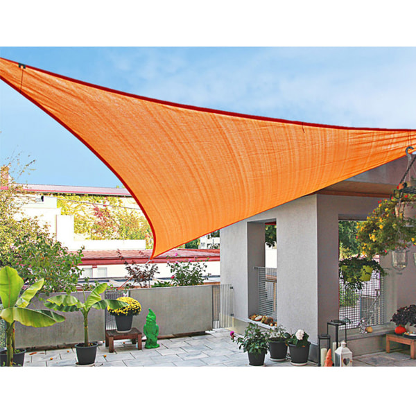 2*2*2 meter trekantet skyggeseil sommer utendørs gårdsplass utendørs vanntett solbeskyttelse UV-beskyttelse (oransje) med tre tau