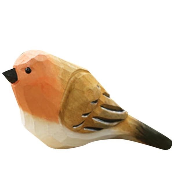 Trædyrpynt Håndlavet Simulationsfuglestatue Boligindretning Chubby Bird