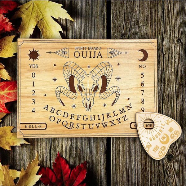 Mystically Spirits Talking Board med Planchette Træ Spirits Board Metafysisk Meddelelsesboard til 2 / Flere Spillere sun face