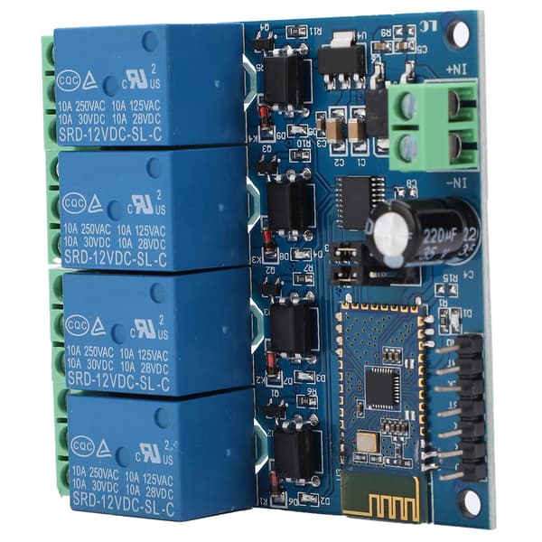 12V 4-kanals Bluetooth Relé Smart Modul Fjernkontroll for Android App