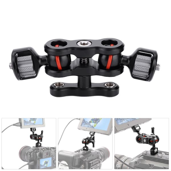 Multifunksjonell dobbel kulehode Hot Shoe Magic Arm Mount Adapter Kameratilbehør