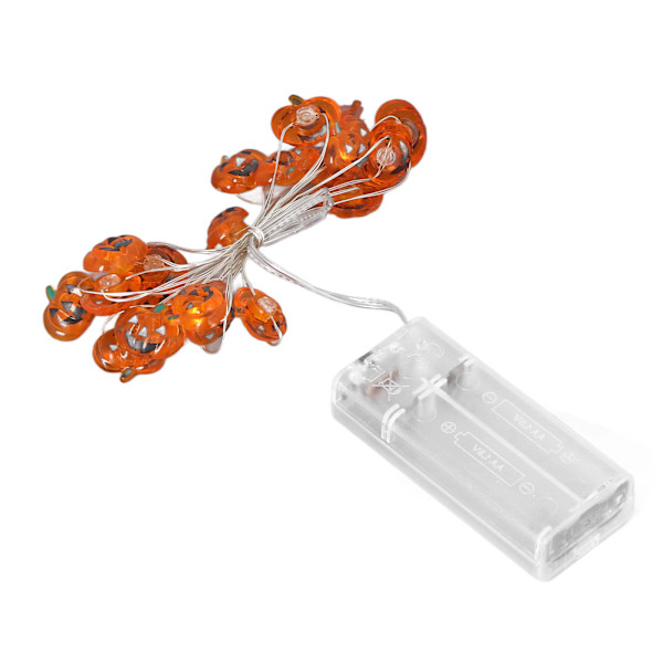 20-stykker 2m Batteridrevne LED-Gresskarlysstreng - Kobbertråd Halloween-dekor for innendørs og utendørs DIY-prosjekter